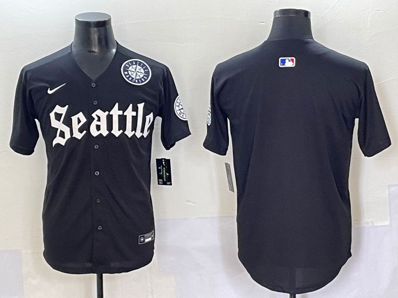Men 2025 Seattle Mariners Blank black Five generations Joint Name Nike MLB Jersey style 3->seattle mariners->MLB Jersey